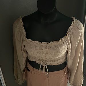 Beige crop top